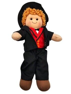 Vintage Little Boy Rag Doll Handmade Red Hair Wearing Suit